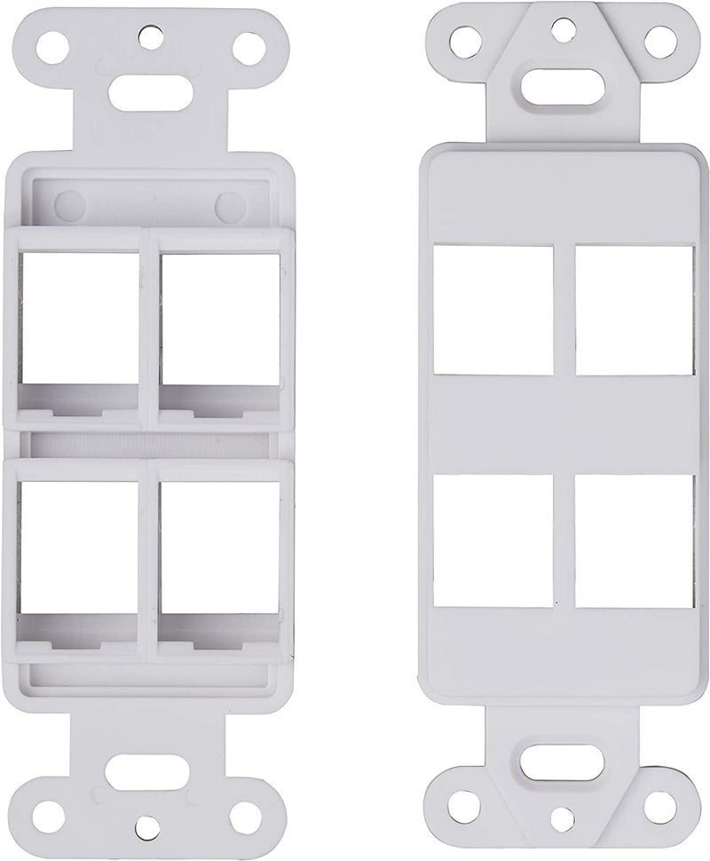 SATMAXIMUM 10 Pack Keystone Wall Plate 4 Port, White Decorator Insert Cover for Ethernet, HDMI, Coax, Cat6 Cat5, RJ45, Home & Office Installations - Image 4